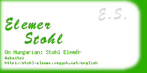 elemer stohl business card